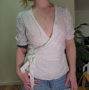 Old Navy Eyelet Wrap Blouse
